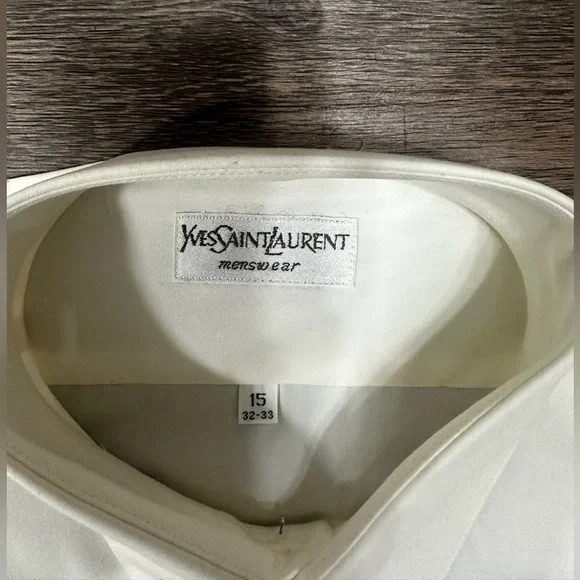YSL Saint Laurent Men’s Casual Button Up Luxury Dress Shirt Size 15 / 32-33 NEW